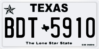 TX license plate BDT5910