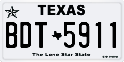 TX license plate BDT5911