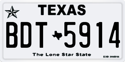 TX license plate BDT5914