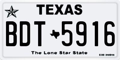 TX license plate BDT5916