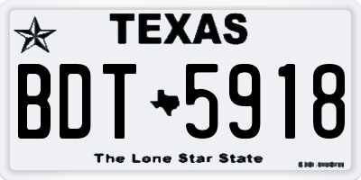 TX license plate BDT5918