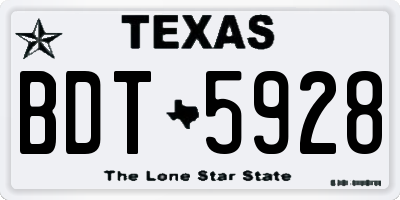 TX license plate BDT5928