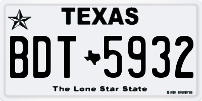 TX license plate BDT5932