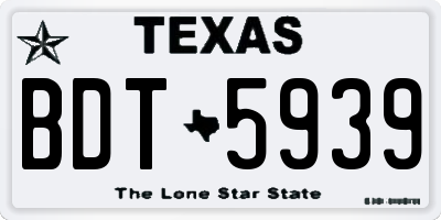 TX license plate BDT5939