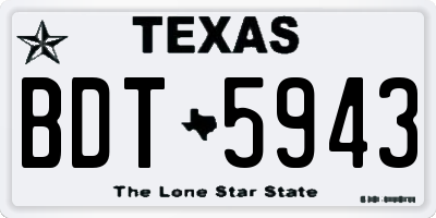 TX license plate BDT5943