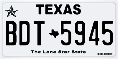 TX license plate BDT5945