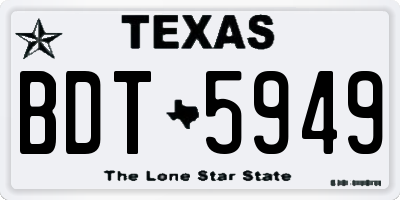 TX license plate BDT5949