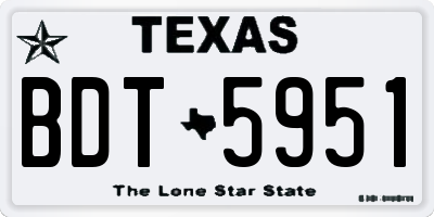 TX license plate BDT5951