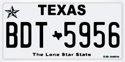 TX license plate BDT5956