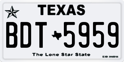 TX license plate BDT5959