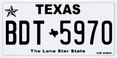 TX license plate BDT5970