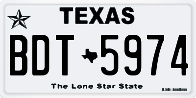 TX license plate BDT5974