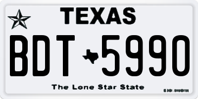 TX license plate BDT5990