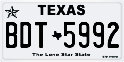 TX license plate BDT5992