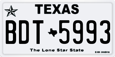 TX license plate BDT5993