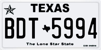 TX license plate BDT5994