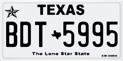 TX license plate BDT5995