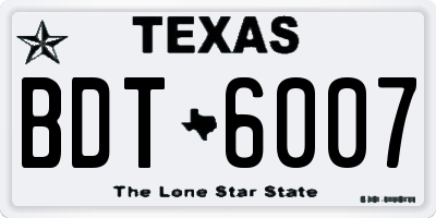 TX license plate BDT6007