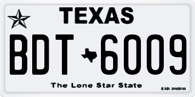 TX license plate BDT6009