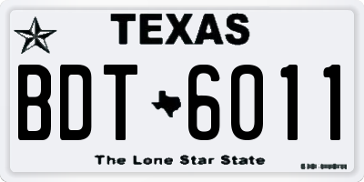 TX license plate BDT6011