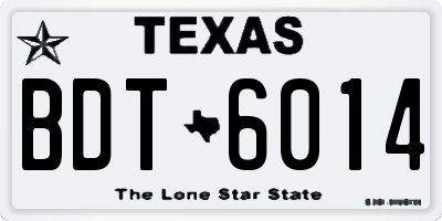 TX license plate BDT6014