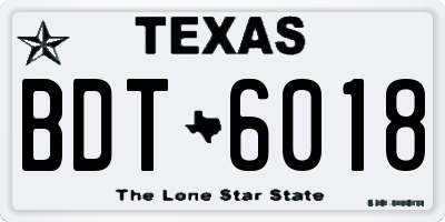 TX license plate BDT6018