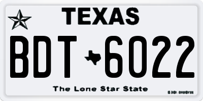 TX license plate BDT6022