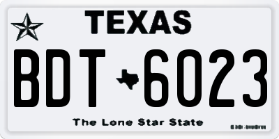 TX license plate BDT6023