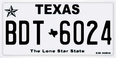 TX license plate BDT6024