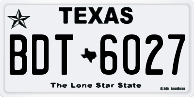 TX license plate BDT6027