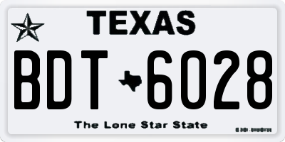 TX license plate BDT6028