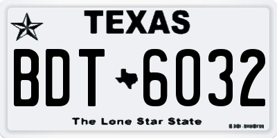 TX license plate BDT6032
