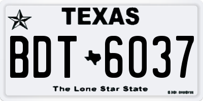 TX license plate BDT6037