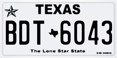TX license plate BDT6043