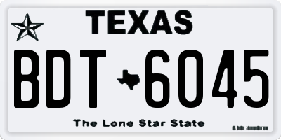 TX license plate BDT6045