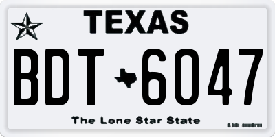TX license plate BDT6047