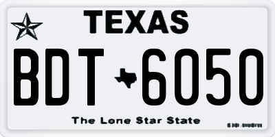 TX license plate BDT6050