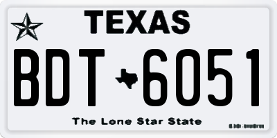 TX license plate BDT6051