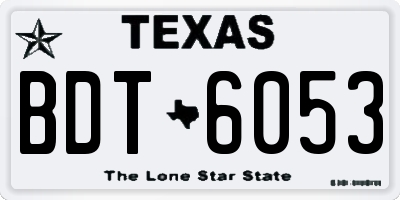 TX license plate BDT6053