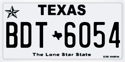 TX license plate BDT6054