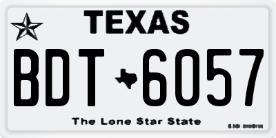 TX license plate BDT6057