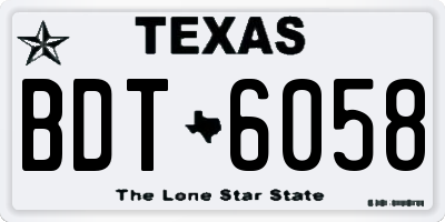 TX license plate BDT6058