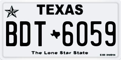 TX license plate BDT6059