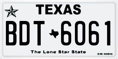 TX license plate BDT6061