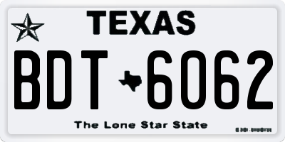 TX license plate BDT6062