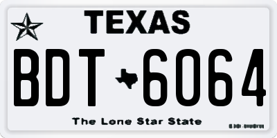 TX license plate BDT6064