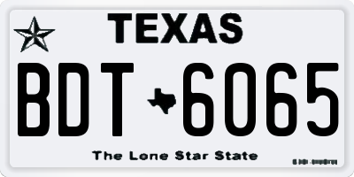 TX license plate BDT6065