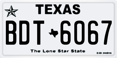 TX license plate BDT6067