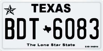 TX license plate BDT6083
