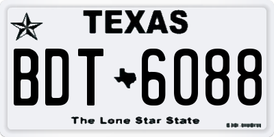 TX license plate BDT6088